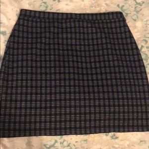 Navy and white checked mini skirt.